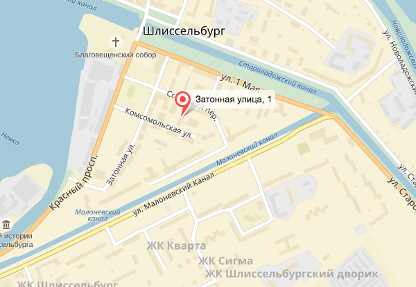 Схема проезда к классу автошколы в Шлиссельбурге